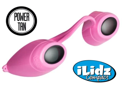 iLidz Compact Sunbed Tanning Eye Wear UVA and UVB Protection PINK by Power Tan