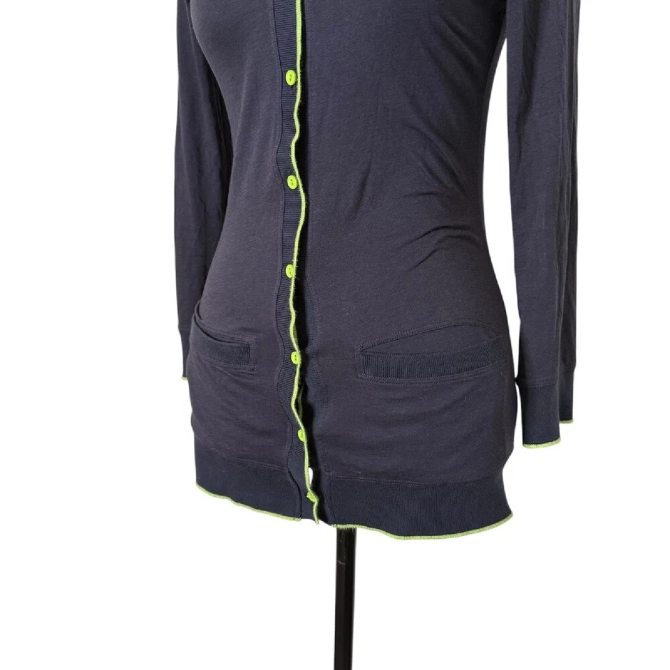 Cárdigan Suéter Theory Julyn Mujer Talla P 00 0 Azul Verde Preppy Oficina Foto 3 de 4