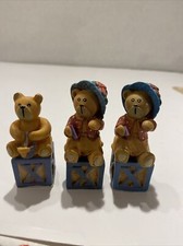GANZ Teddy Bear ALPHABET BLOCK x Lot Of 3 Letters Under Bear FB 10