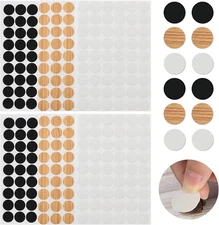 6 Sheets Screw Hole Covers, 0.82" round Self-Adhesive Furniture Stickers for Wal