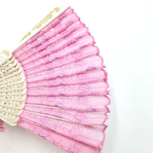 Oriental Asian Decorative Folding Fans Pink 