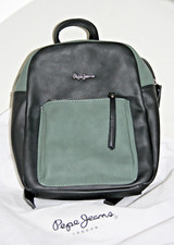 Pepe Jeans London Woman's Backpack Eco-leather Black & Grey 12x 8 In Never Used