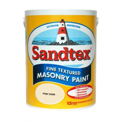Sandtex Mauerwerksfarbe 5L ultra glatte Qualität wasserfest Cornish Creme