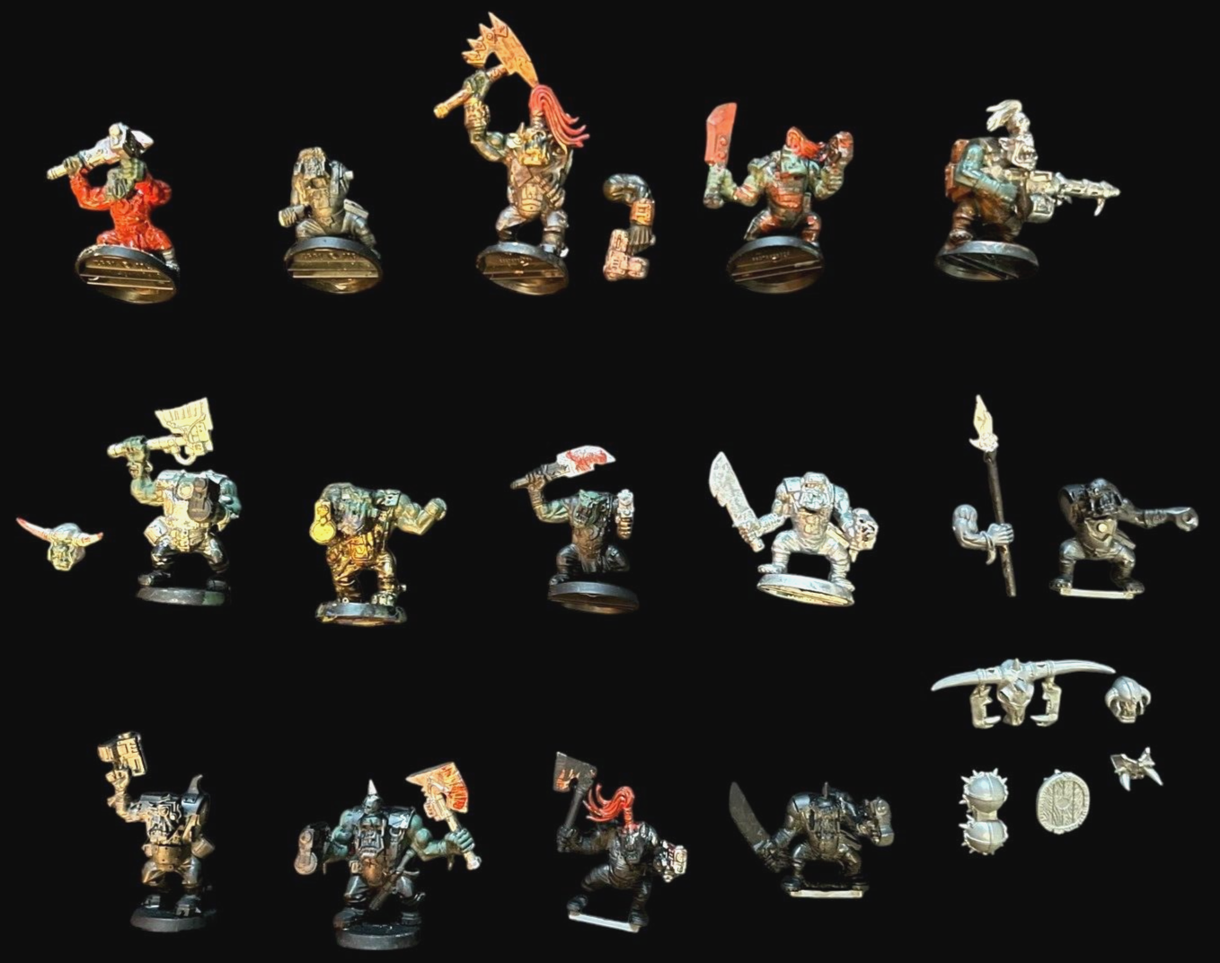 Warhammer 40K Space Orks Boyz Army 14 Minis 10 Complete 4 Damaged with Spares