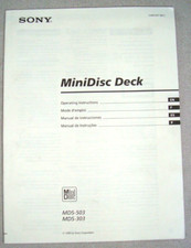 Sony MDS-503, MDS-303 Minidisc Deck Multi Idioma Instrucciones de funcionamiento