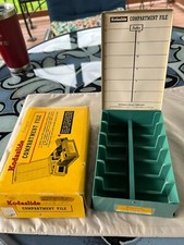 Vintage Kodak 35mm Slide Storage Compartment File Box Green with box