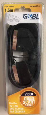 G&BL Scart AV Kabel High End 1,5 Meter, 24 k vergoldete Stecker ##