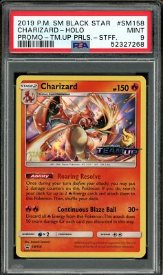 2019 PSA 9 Pokemon Staff Team Up Prerelease Charizard Black Star