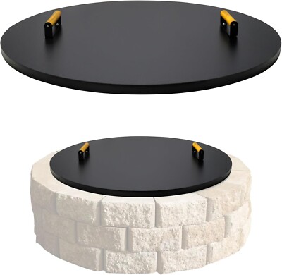Febtech 36'' Fire Pit Cover Round - Perfect for Fire Pit Inside Up to 34''