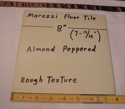 1 pc. ''Almond-Off White'' Peppered Textured-Ceramic / Porcelain Floor Tile  8'' 