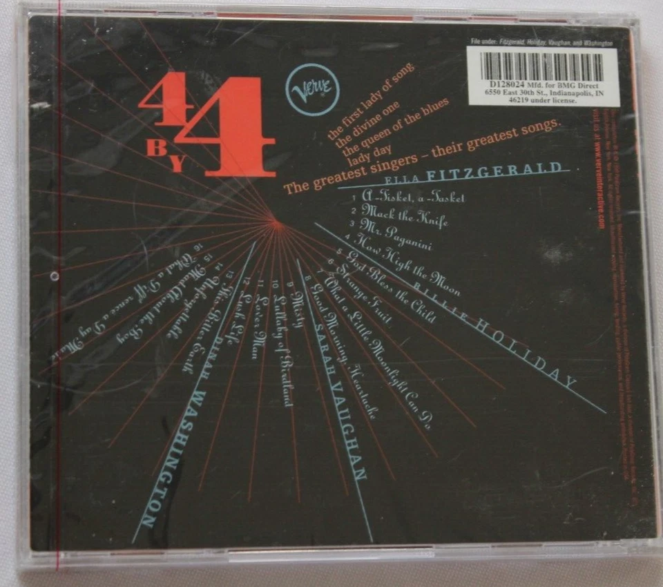 4 BY 4 [NEW CD] ELLA FITZGERALD, SARAH VAUGHAN, DINAH WASHINGTON, BILLIE HOLIDAY Foto 2 de 2