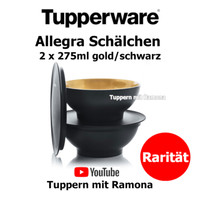 Tupperware C156 Allegra Dessert SchäLchen 2 StüCk Gold Schwarz RaritäT Neu/Ovp