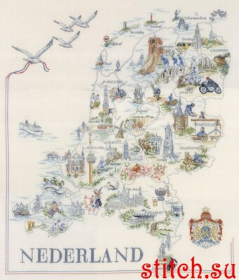 LANARTE''NIEDERLAND'' CROSS STITCH KIT Kreuzstich-Stickpackung