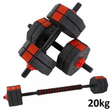 KIT MANUBRI BILANCIERE DUMBBELL SET PESI REGOLABILI COMPONIBILI DA PALESTRA 20KG