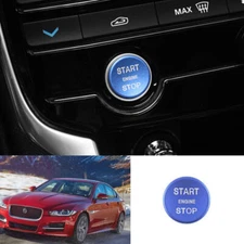 For Jaguar XE 2016-2019 Blue Alloy Start Button Ignition Switch Ring Trim 1PCS