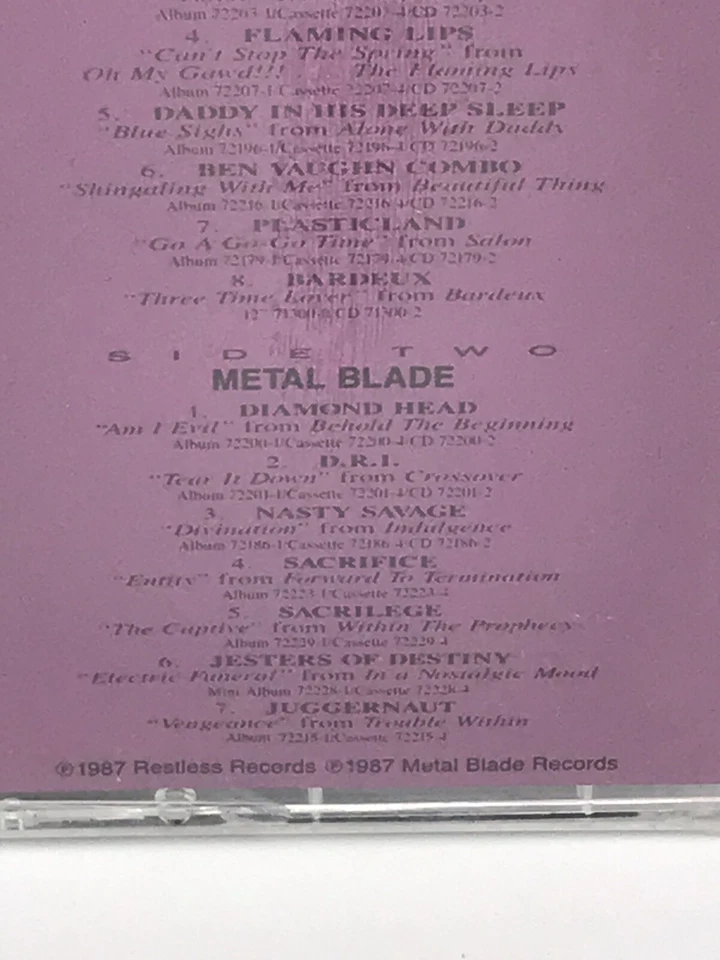 New Sealed Metal Blade Records Compilation W/ Restless Records (1987, Cassette) - Image 4 of 4