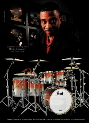 PEARL DRUMS - RICKY LAWSON -  2008 Print Advertisement