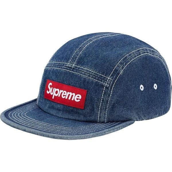 Casquette de camp suture contrastante suprême denim