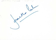 Jonathan Palmer autograph signed 10x15 cm index card