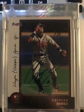 1998 BOWMAN BUYBACK AUTO #70 CHIPPER JONES 2006 STERLING ORIGINALS SSP #1/5