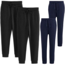 2 PACK KIDS JOGGERS CHILDRENS SLIM LEG SCHOOL SOFT JERSEY COMFORTABLE PE TROUSER