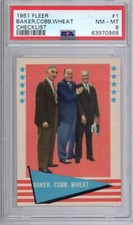1961 Fleer Greats #1 BAKER, TY COBB, WHEAT PSA 8 NM/MT Checklist  CENTERED! TUFF