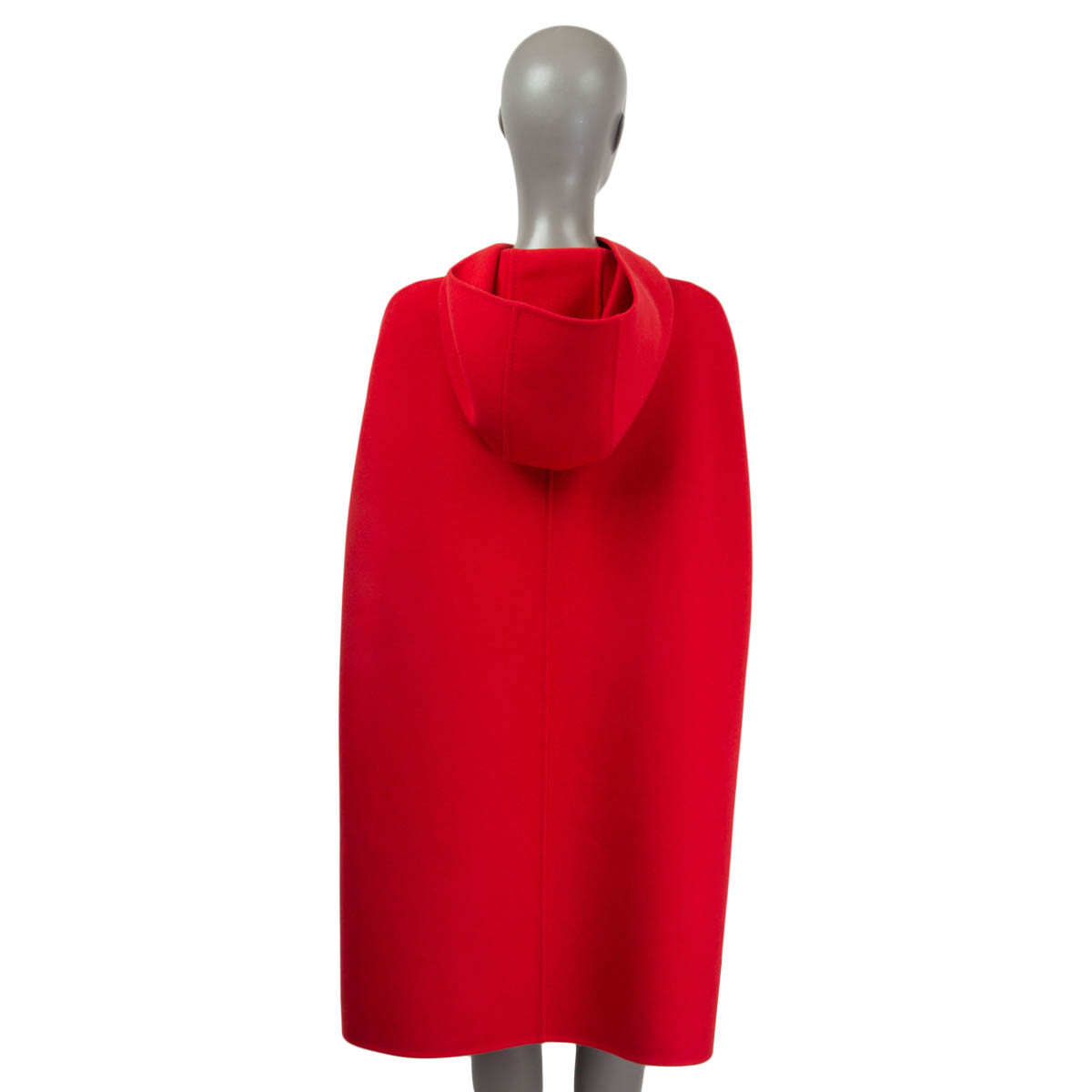65876 auth CHRISTIAN DIOR red wool 2021 DOUBLE FACE HOODED Cape Jacket 38 S image 5
