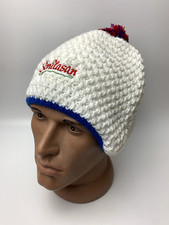 Similasan White Knit Ski Hat winter Beanie Mountains
