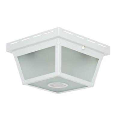 Hampton Bay 360 Degree Square 4 Light White Motion Sensing Outdoor