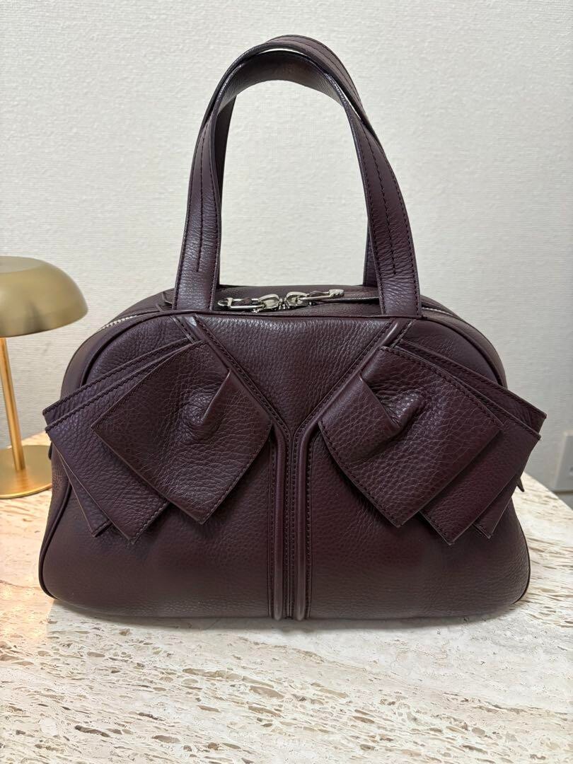 Borsa donna Yves Saint Laurent Rive Gauche a mano nastro in pelle marrone argento