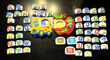 Leap Frog Tads Fridge Phonics Magnet Toy Complete w/ School Bus 49 Letters