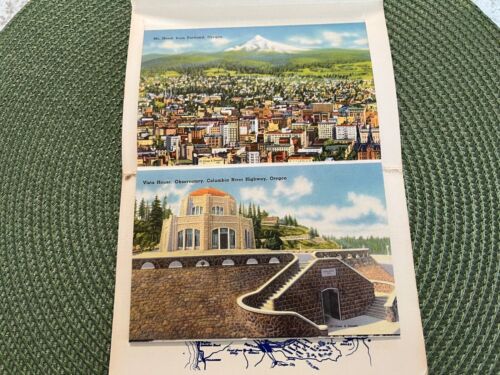 Columbia River Highway, Washington. Linen Souvenir Folder, 18 View, Unposted - Picture 2 of 3