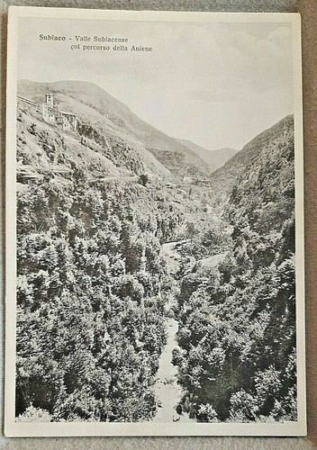 antica cartolina SUBIACO VALLE SUBLACENSE percorso fiume Aniene -ed.Lollobrigida - Imagen 1 de 2