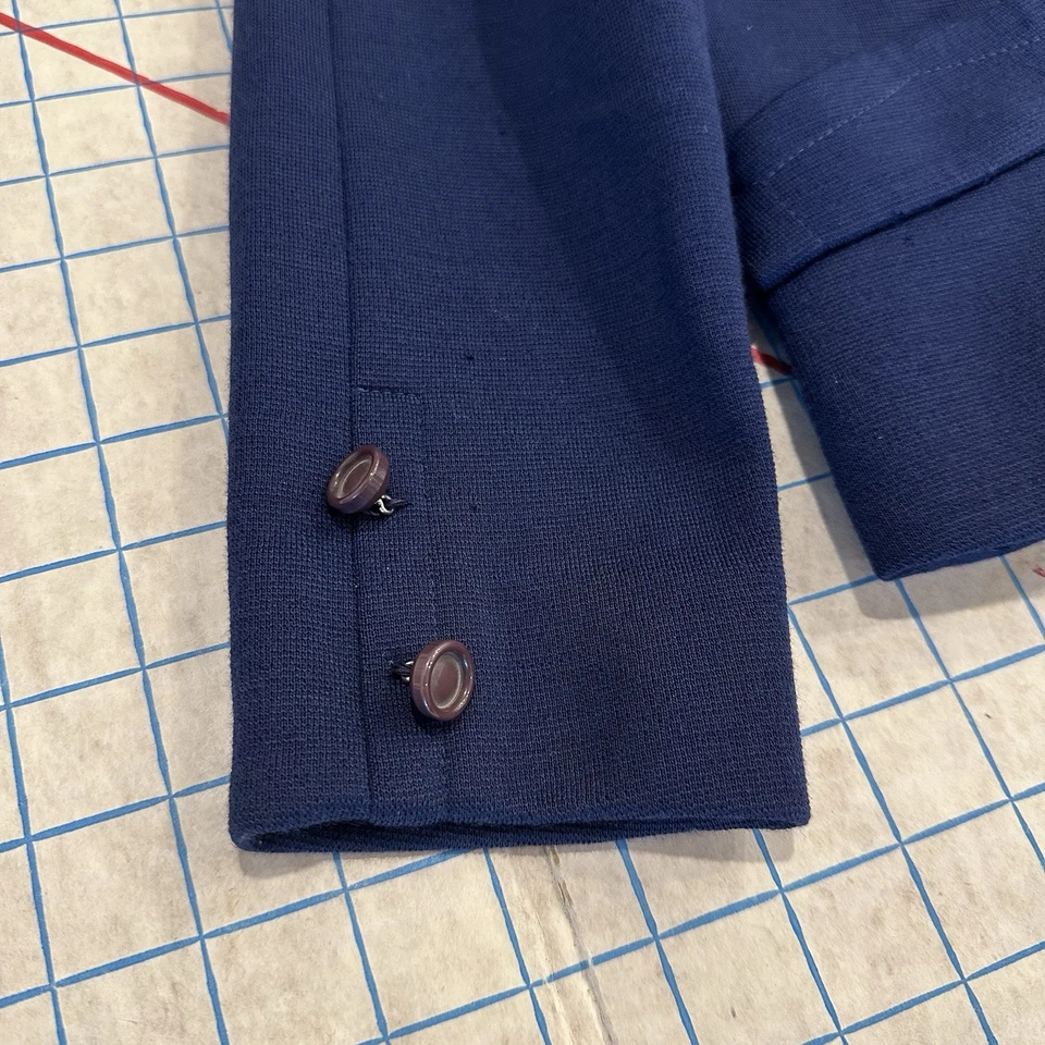 Vintage 60s 70s Pendleton Blue Wool Skirt and Blazer Suit Set Size 12 Hook Loop - Image 4 of 4