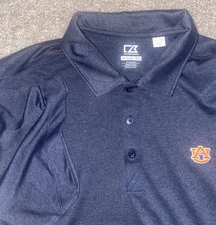 Cutter & Buck Auburn Tigers Dri Tec UPF 50+ Blue Polo Shirt Men XXL Polyester