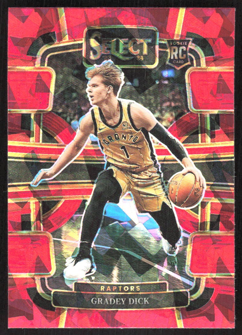 9183J 2023-24 Panini Select #90 Gradey Dick Red Cracked Ice Prizms