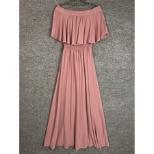 Show Me Your Mumu Maxi Dress Womens Small Pink Off Shoulder Ruffle Boho