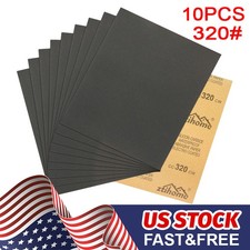 10Pcs Wet Dry Sandpaper 320 Grit Assortment 9x11'' Abrasive Paper Sheet Sanding