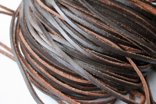 10m 3mm Flat Genuine Leather Cord for Bracelet Necklace Jewelry Making Brown
