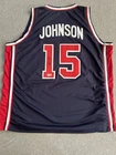 Magic Johnson Signed Custom Team USA Style Basketball Jersey AUTO Beckett XL