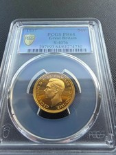 1937 Great Britain George VI £1 Full Gold Sovereign Graded PR64 by PCGS