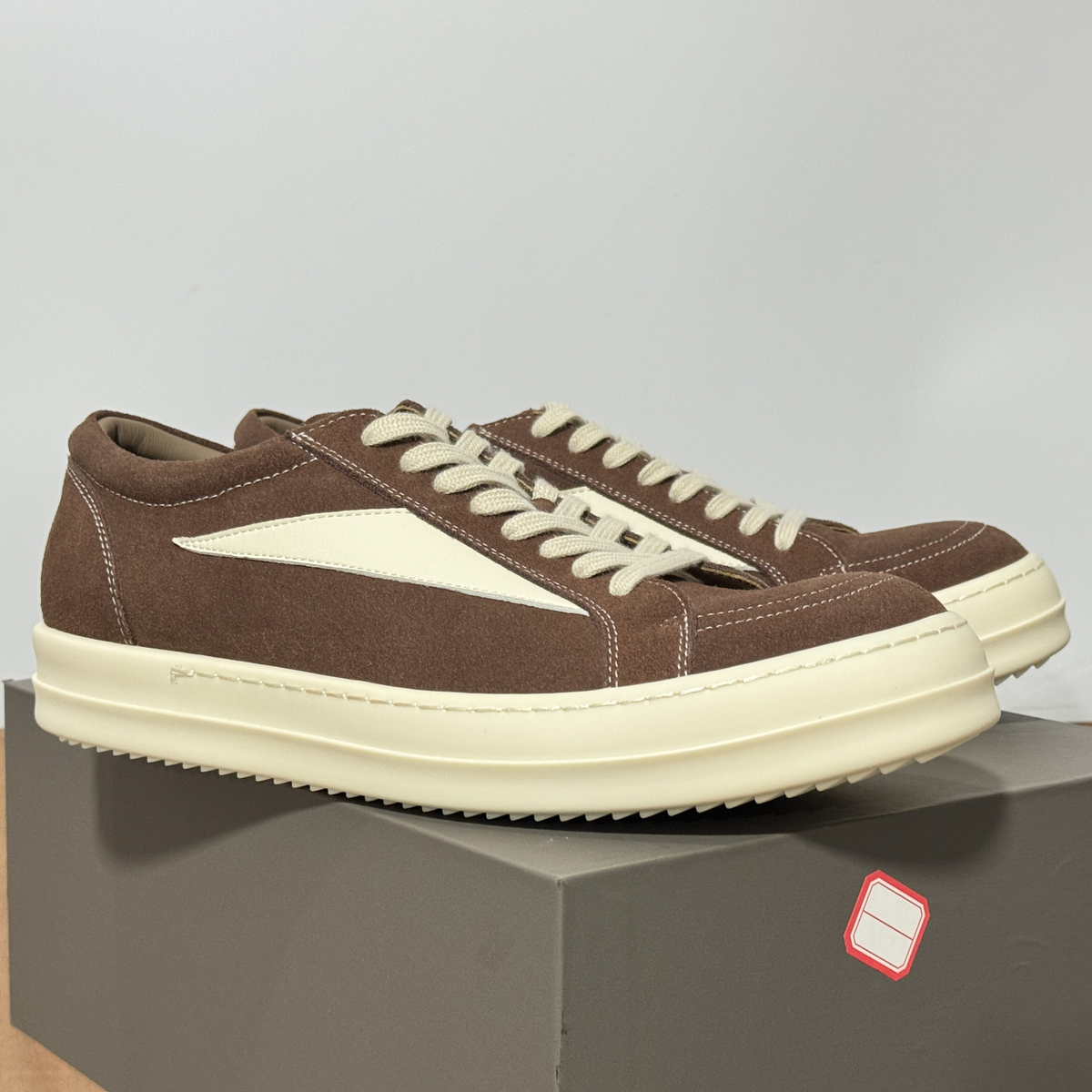 ️Rick Owens Brown suede Lace Up Men's Comfort Sneakers | eBay