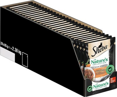 SHEBA Nature's Collection in Gelee - Katzen-assfutter mit Truthahn (28 x 85g)