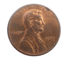 1983 D 1 CENT UNITED STATES OF AMERICA LIBERTY LINCON MEMORIAL COPPER COIN