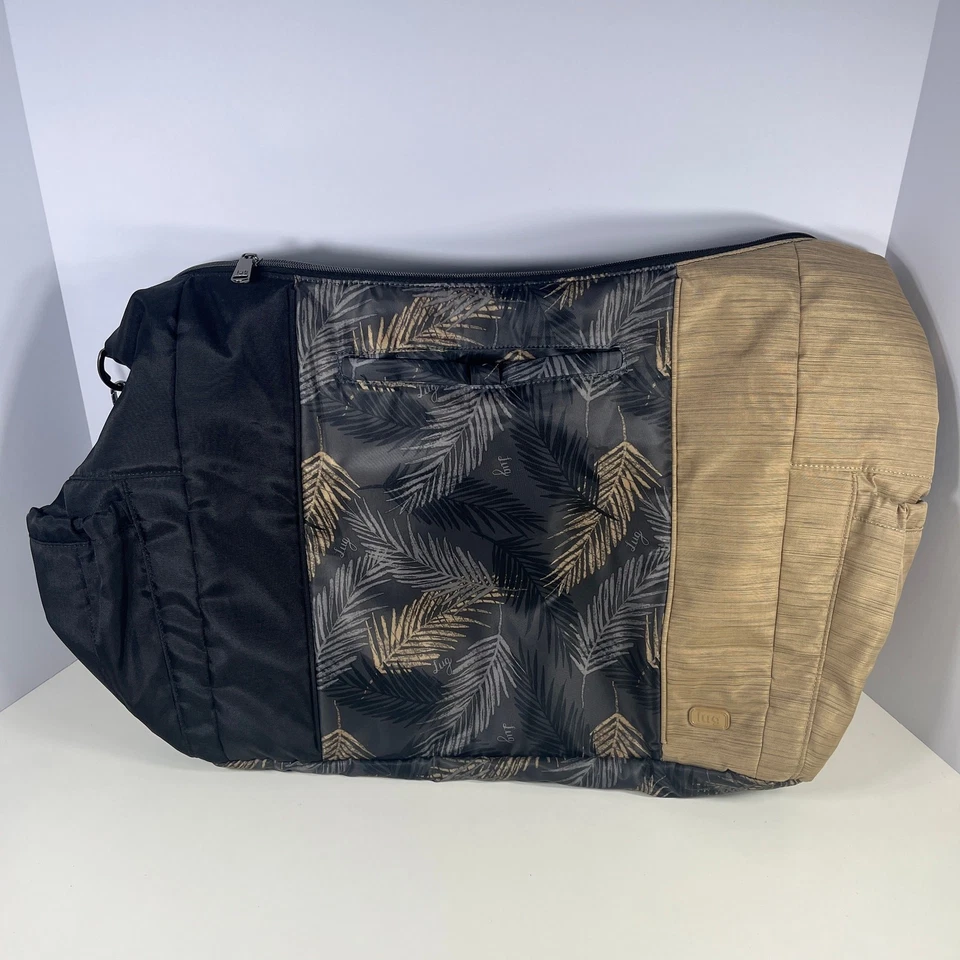 Сумка-тоут Lug Shuffle желтовато-коричневая черная тропический лист повседневная пляжная для путешествий отпуска - Изображение 3 из 4