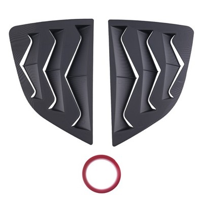 Rear Pair Side Louvers Window Scoop for Honda Jazz 2014-2019 Gloss Black ABS