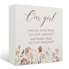 Nursery Decor Wooden Sign - Baby Girl Wooden Box Sign, Nursery Room Our Girl-03