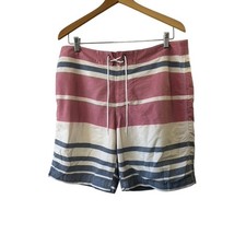 J.Crew Flex Swimwear Stripe 9" SwimSuit Swim Trunks Lined Men's 35