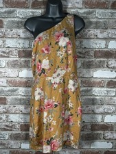 Abercrombie Fitch Floral Linen Blend Dress Size Medium One Shoulder Spring