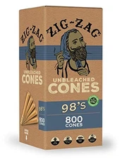ZIG-ZAG Pre Rolled Cones Unbleached 98mm Size (800 Cones) Rolling Papers